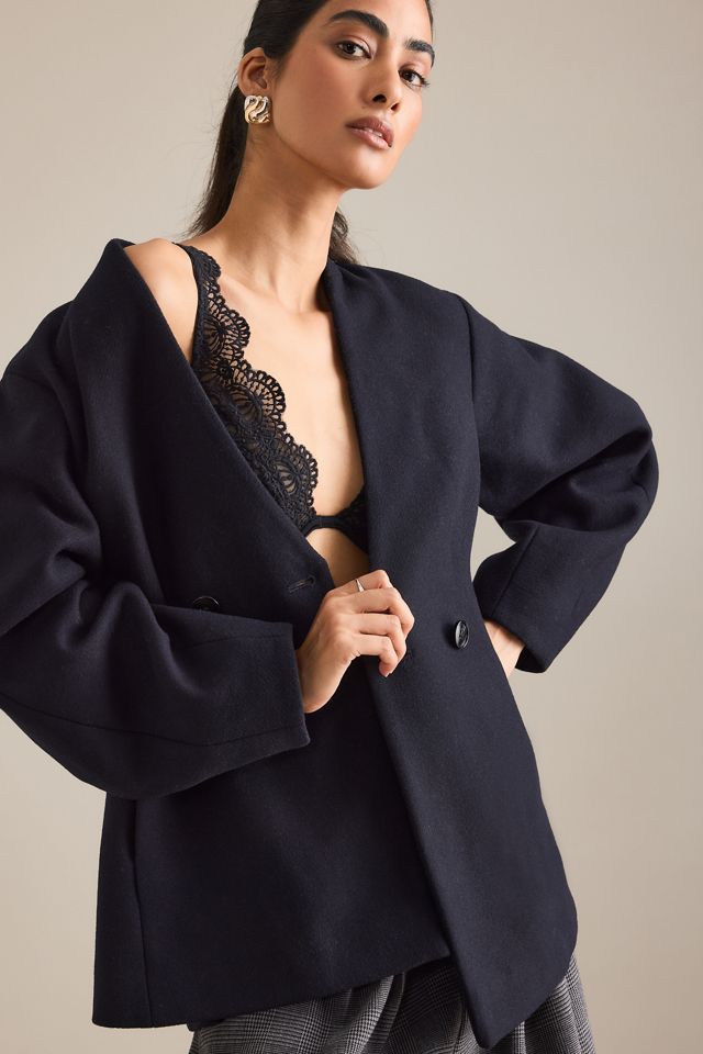 By Anthropologie Collarless Hourglass Blazer #4