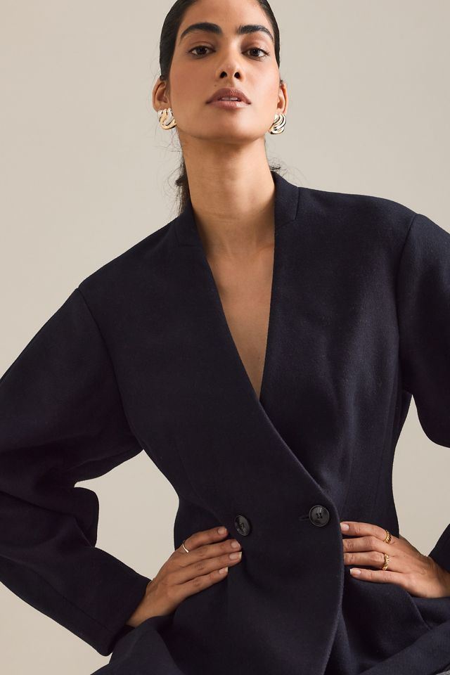 By Anthropologie Collarless Hourglass Blazer #5