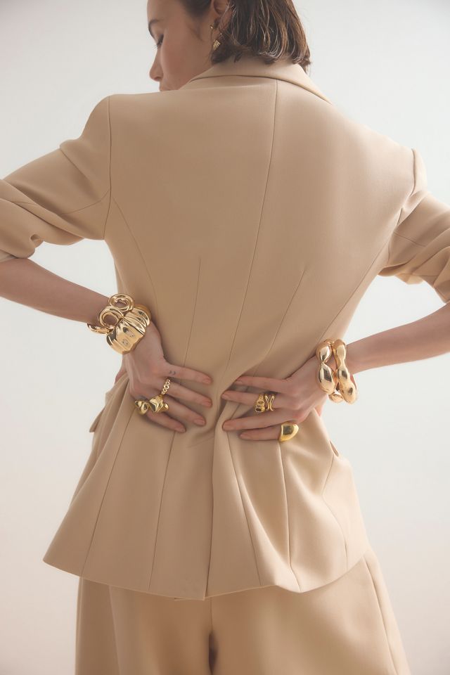 Blazer tissé à un bouton silhouette sablier By Anthropologie #1