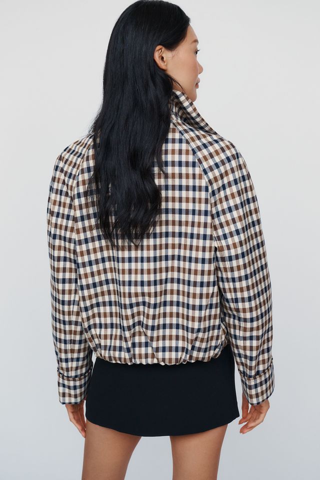 By Anthropologie Funnel Neck Cropped Trench Coat #1
