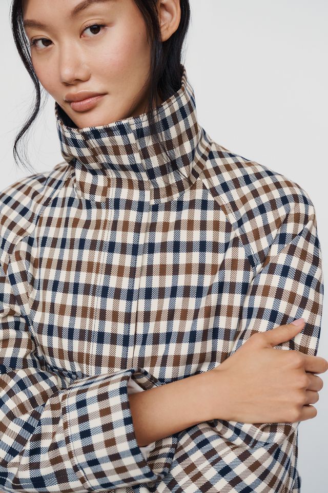 By Anthropologie Funnel Neck Cropped Trench Coat #2