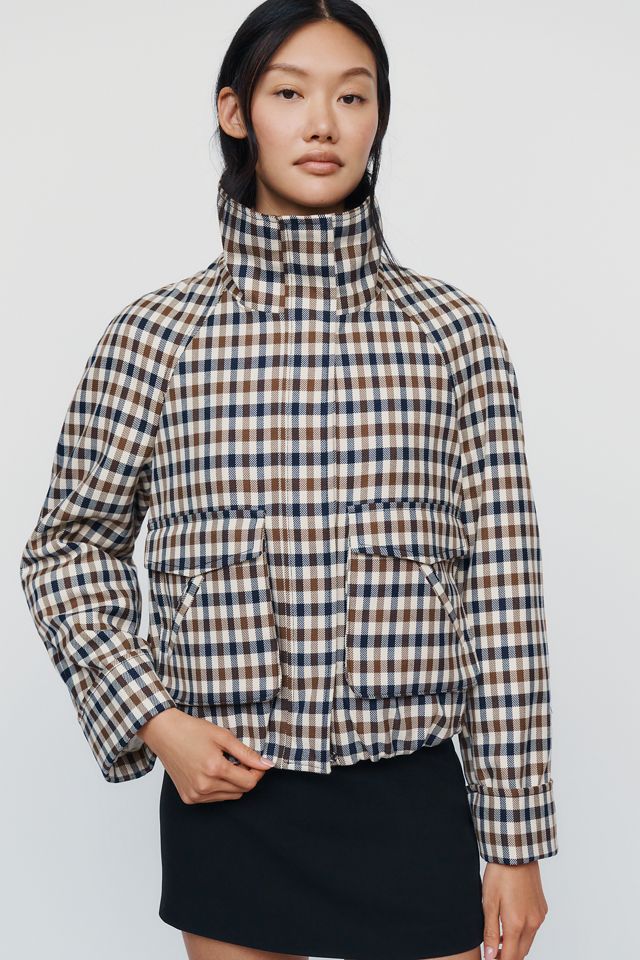 By Anthropologie Funnel Neck Cropped Trench Coat #4