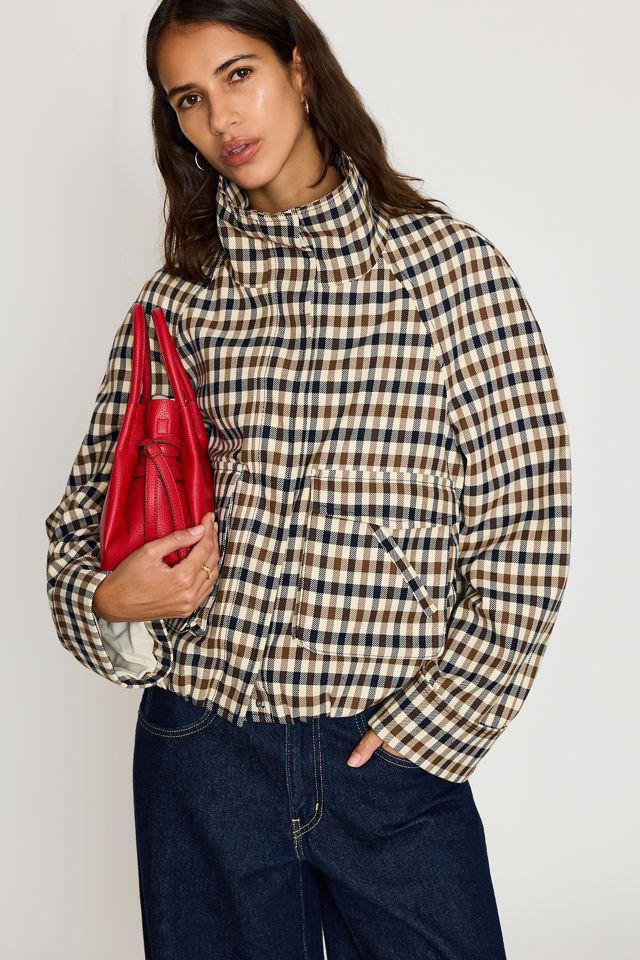 Abrigo Trench Corto a Cuadros By Anthropologie #1