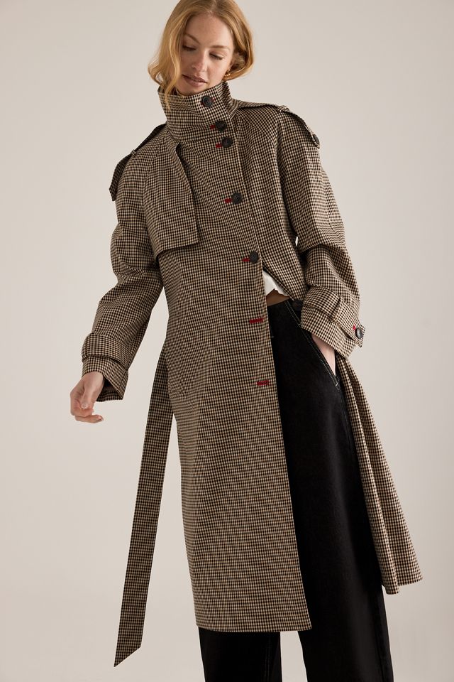 By Anthropologie Lottie Karo-Maxi-Trenchcoat #1