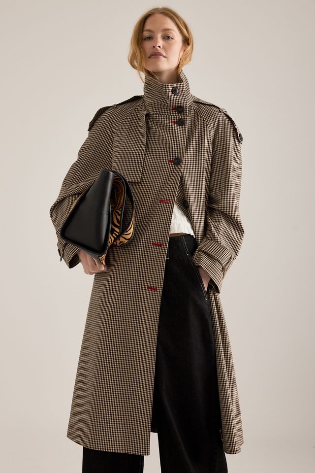 By Anthropologie Lottie Karo-Maxi-Trenchcoat #3