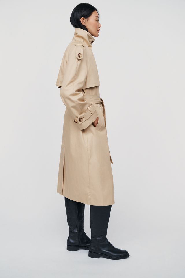 By Anthropologie 100% Cotton Funnel Neck Trench Coat #2