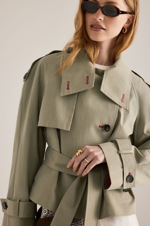 By Anthropologie Lottie Cropped Trenchcoat #4