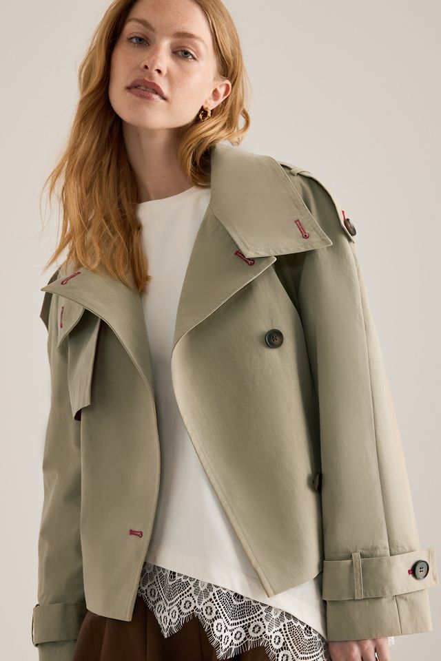 By Anthropologie Lottie Cropped Trenchcoat #5