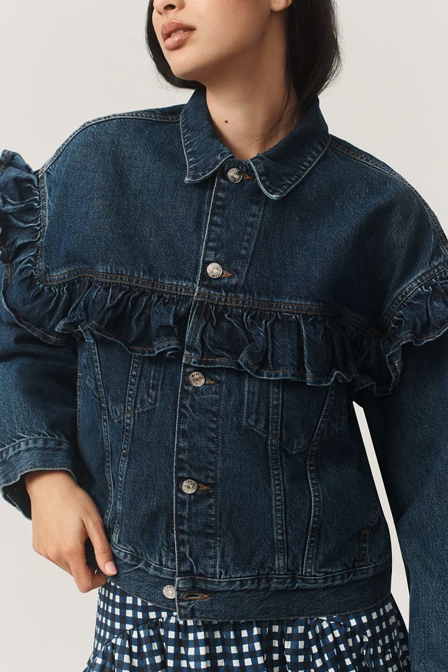 FRAME Ruffle Denim Jacket #3