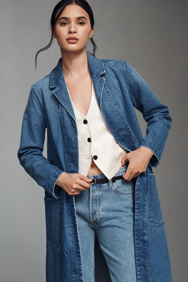 PILCRO DENIM LONGLINE JACKET 