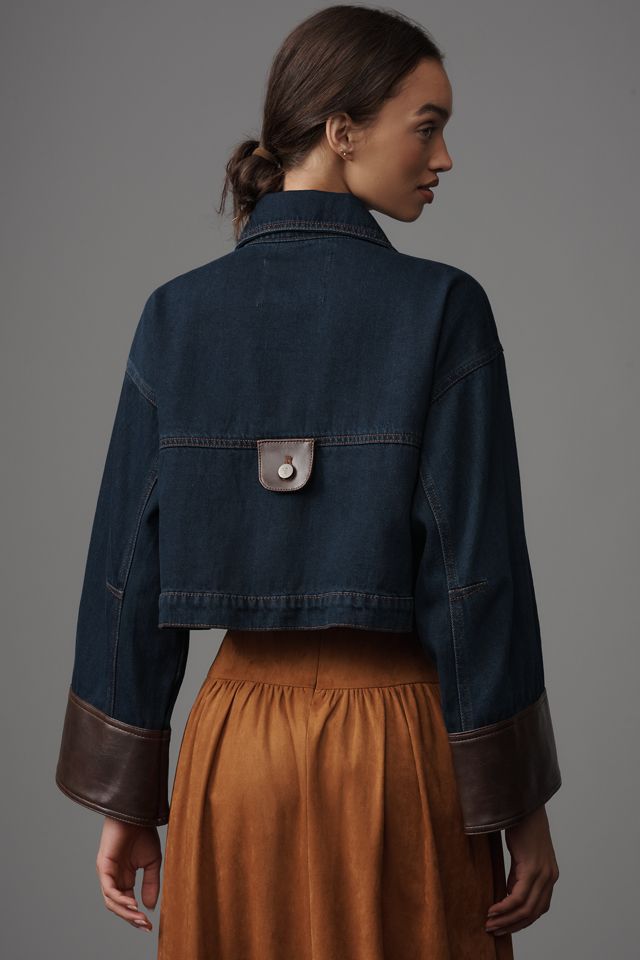 Veste en denim raccourcie à revers Pilcro #8