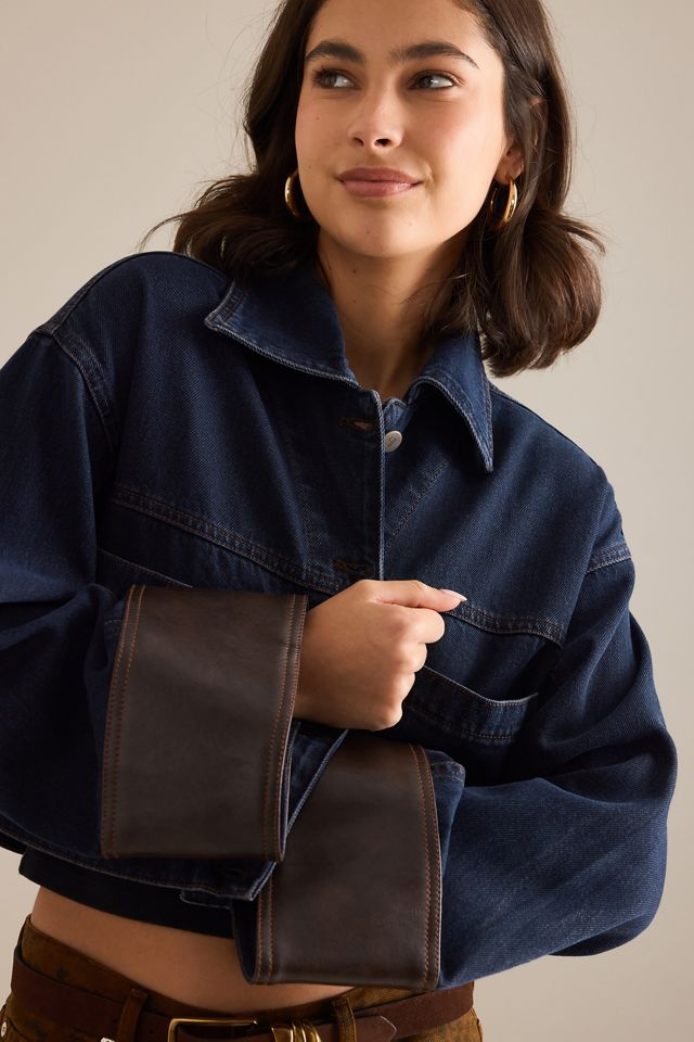 Pilcro Cuffed Crop Denim Jacket #1