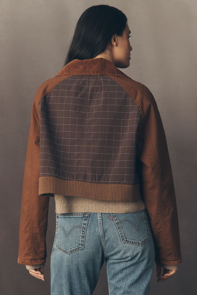 By Anthropologie Plaid Crop Utility Jacket #1