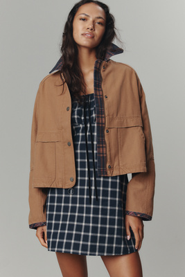 Pilcro The Lexie Cropped Workwear Jacket By  In Brown