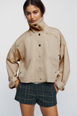 By Anthropologie Moira Funnel Neck Utility Jacket by Anthropologie