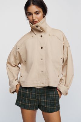 By Anthropologie Moira Funnel Neck Utility Jacket
