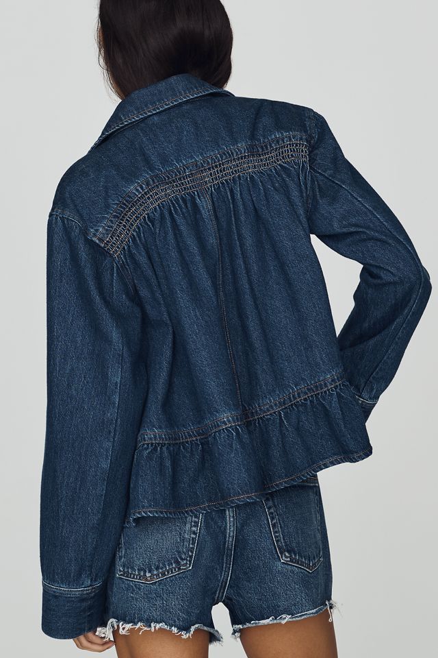 By Anthropologie Cotton Denim Swing Jacket #2