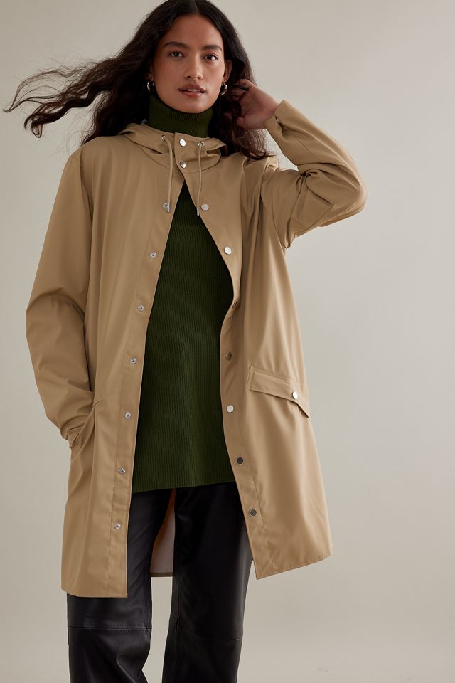 Rains Long Hoodie Lightweight Waterproof Jacket #1
