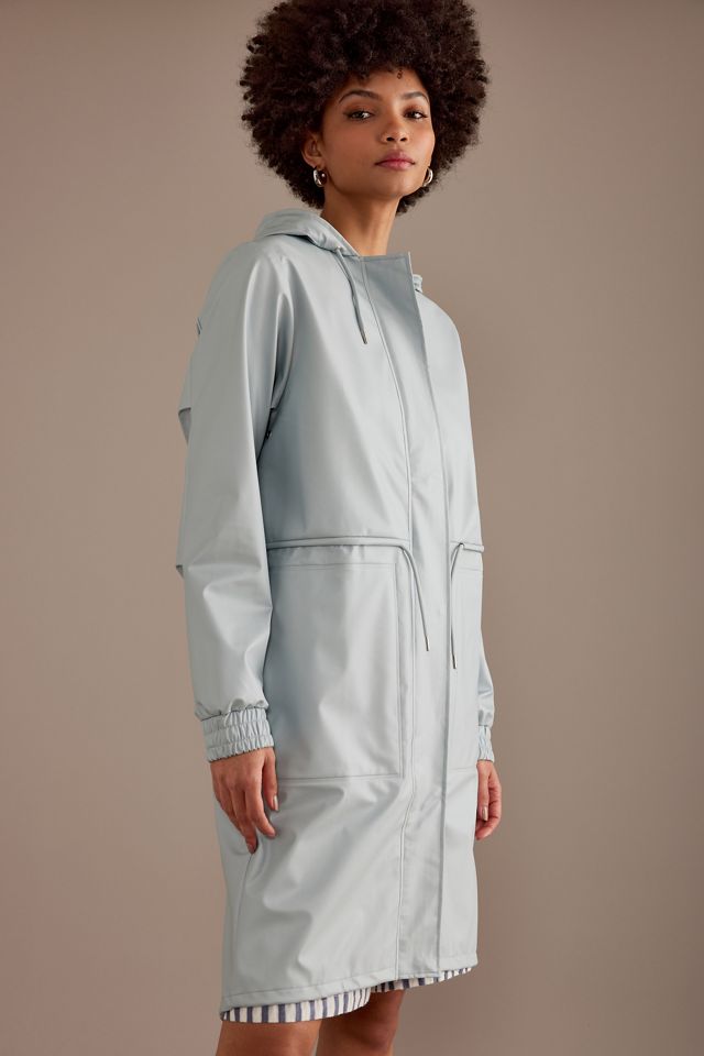 Rains Lange Jacke mit Kapuze #1