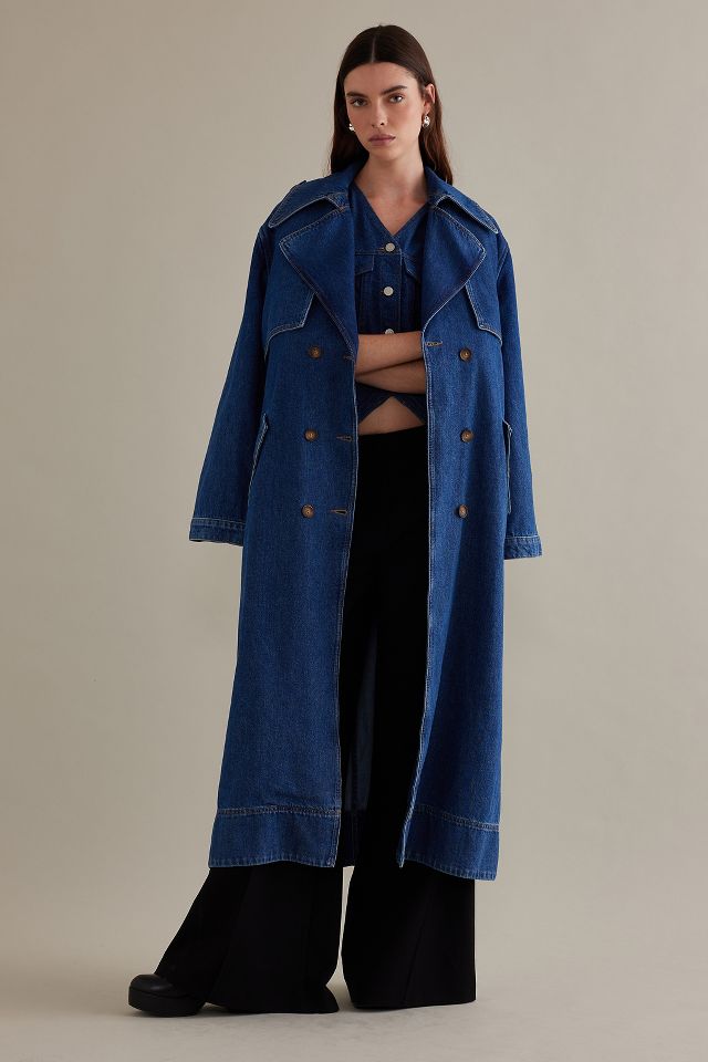 ALIGNE Jamison Denim Trench Coat Anthropologie UK