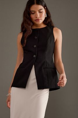 ALIGNE Leo Round-Neck Longline Waistcoat