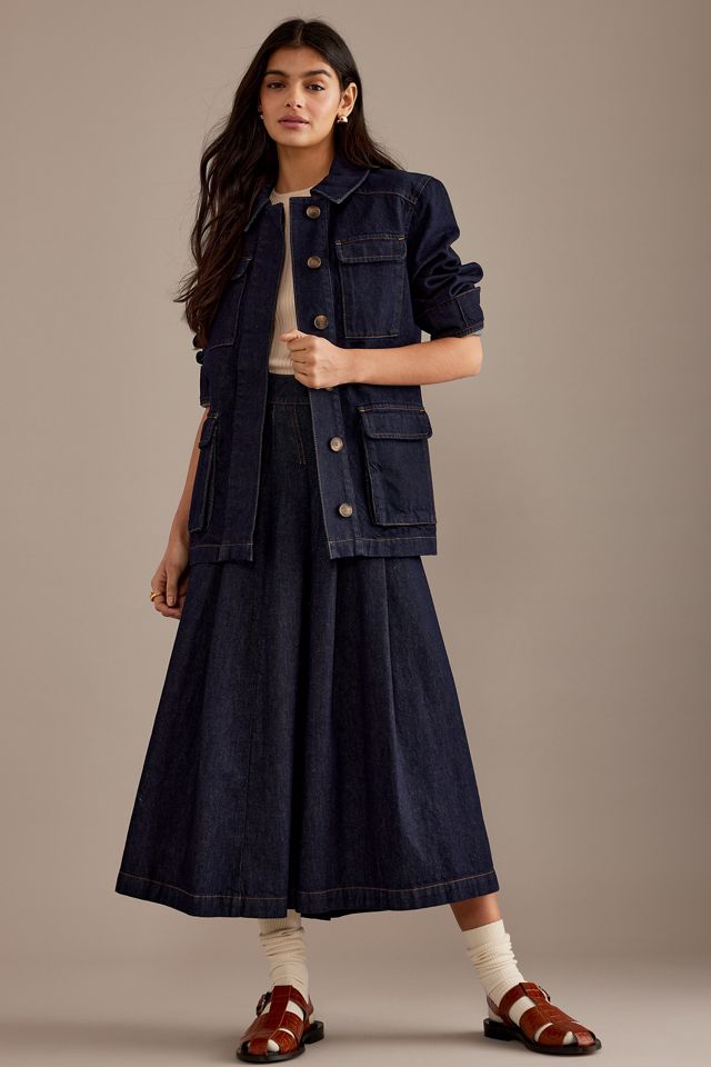 Veste longue en denim style militaire Myles ALIGNE #1