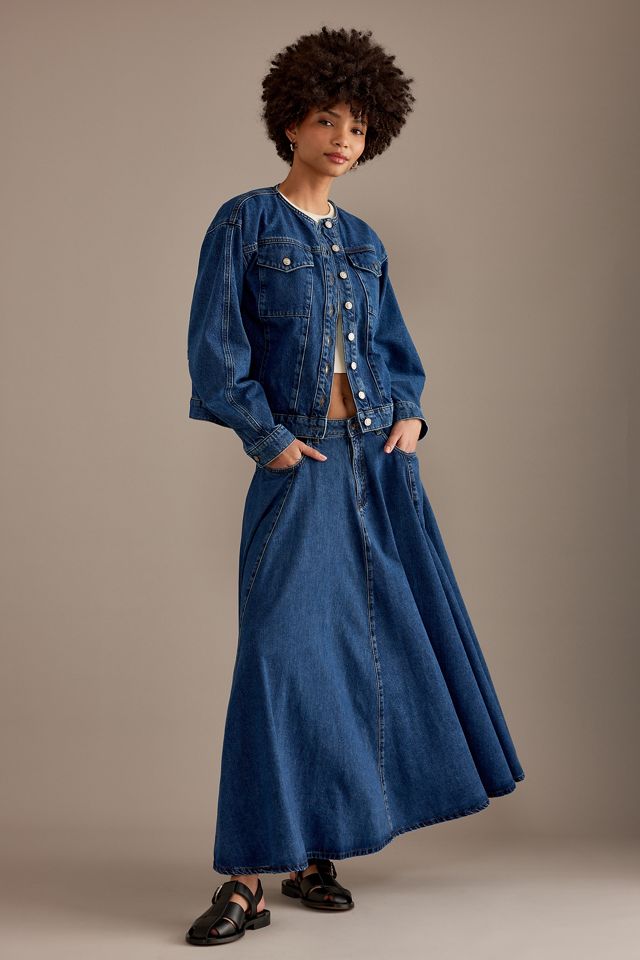 Veste en denim sans col Moto ALIGNE #1