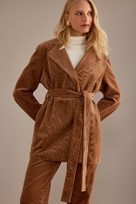 Shop Aligne Gaia Cord Blazer In Brown