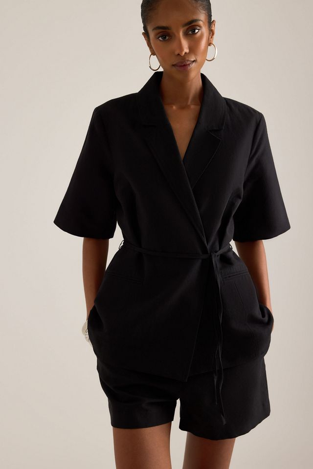 Blazer Cruzado de Mezcla de Lino Carrie de ALIGNE #1