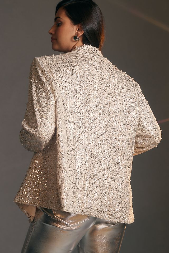 Anthropologie Manoush Sequin Sparkle shops Jacket Size Small