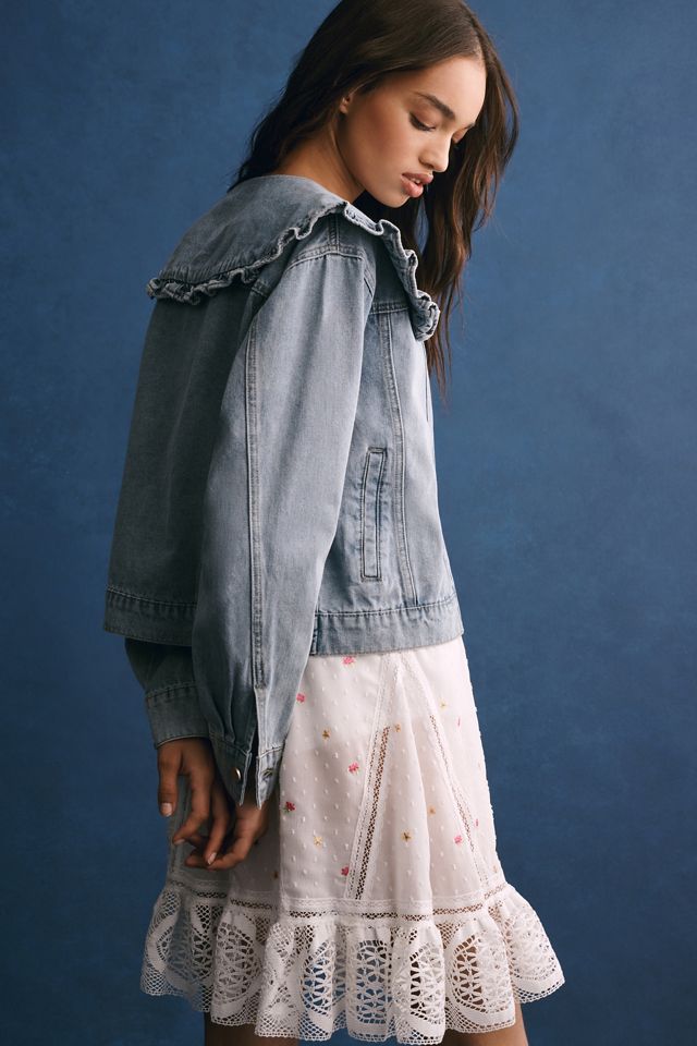 MABLE Peter Pan Collar Denim Jacket #1