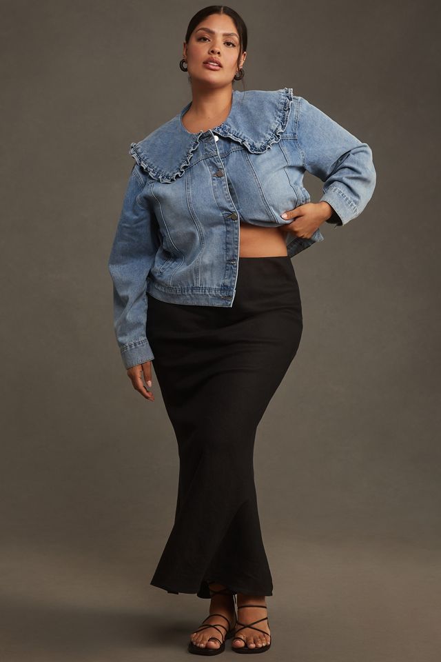 MABLE Peter Pan Collar Denim Jacket #6