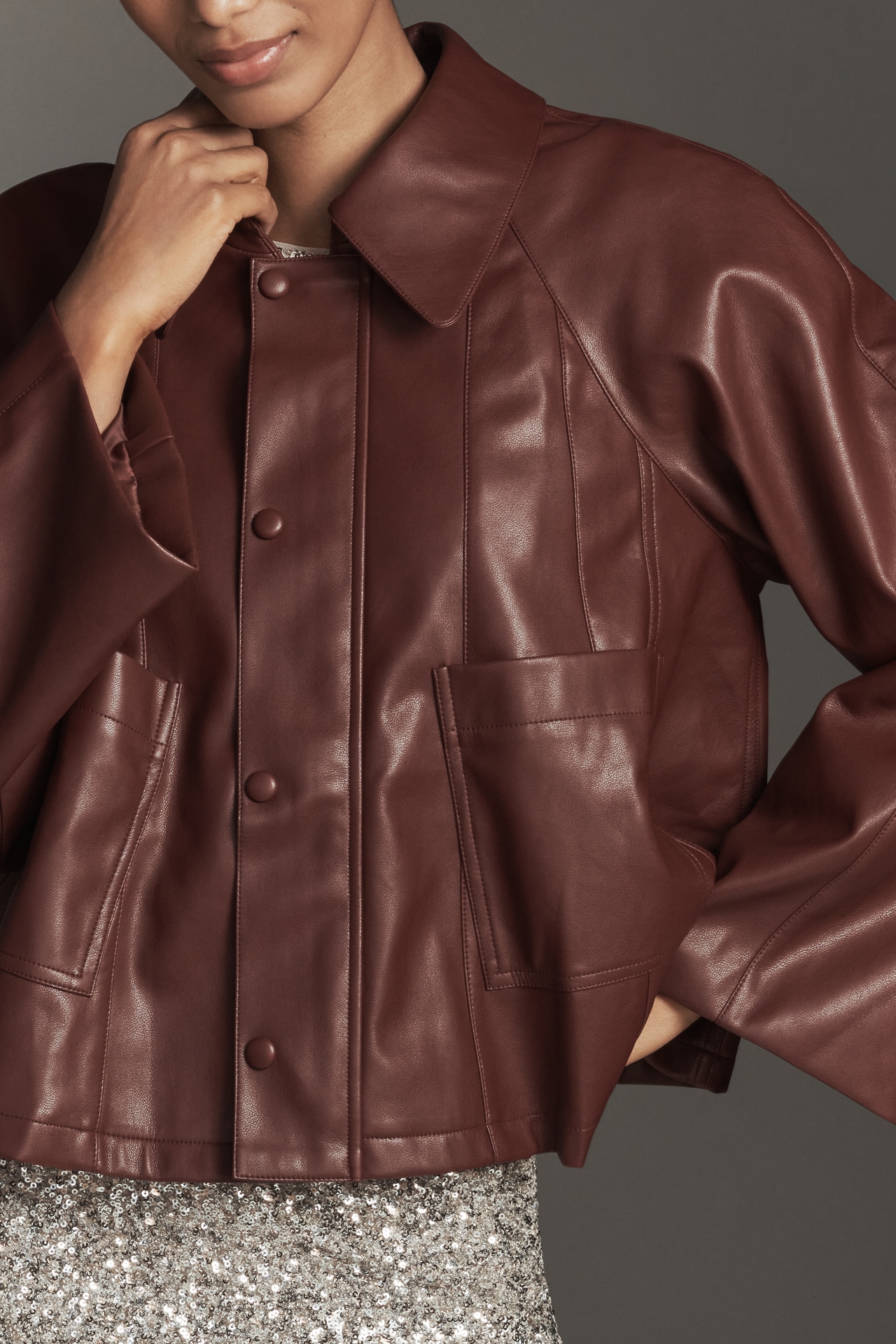 MABLE Swingy Faux-Leather Jacket