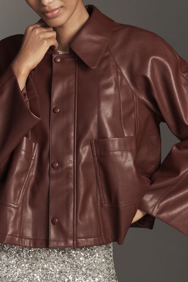 MABLE Swingy Faux-Leather Jacket #3