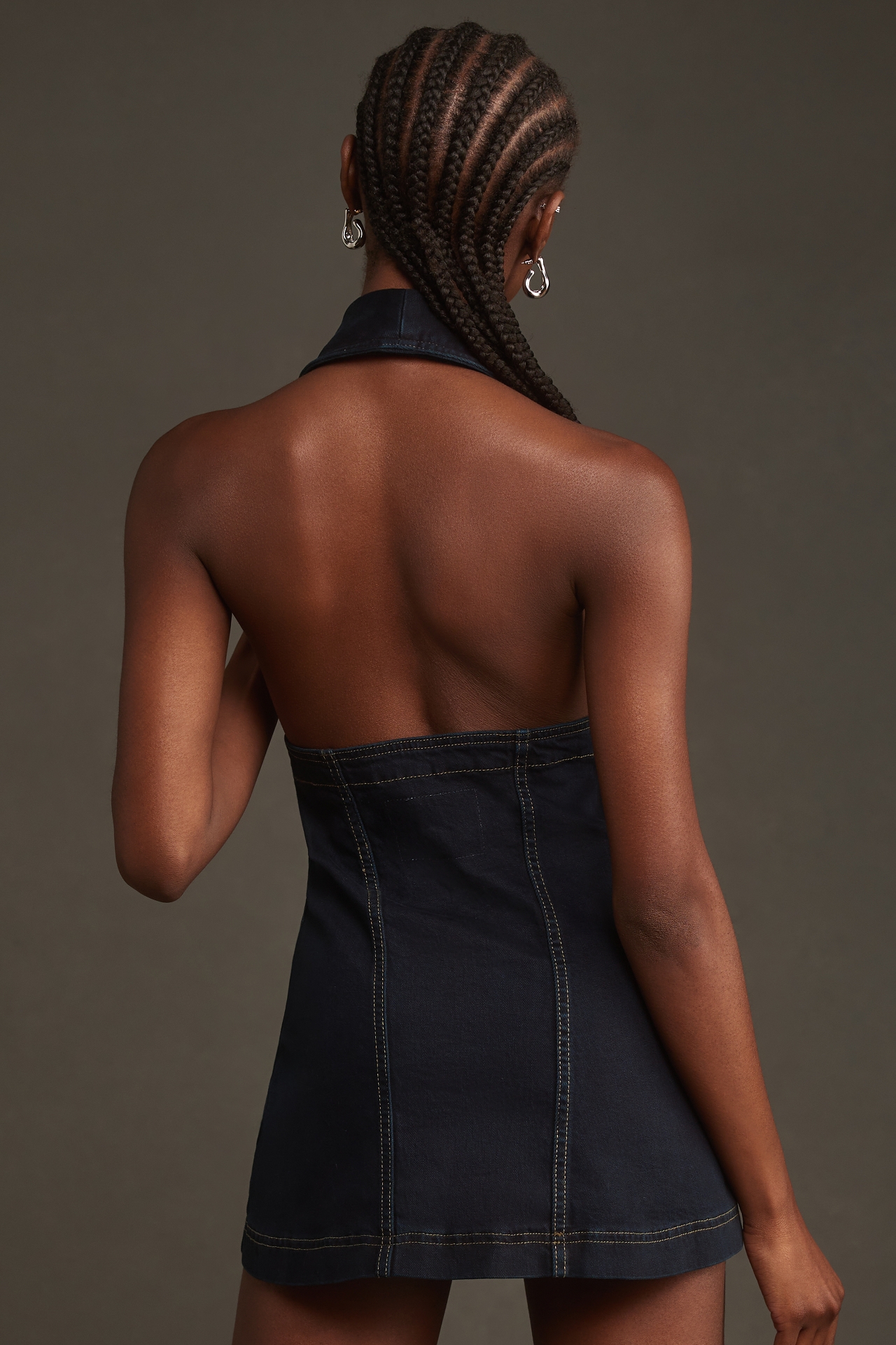 Pilcro Longline Halter Denim Vest