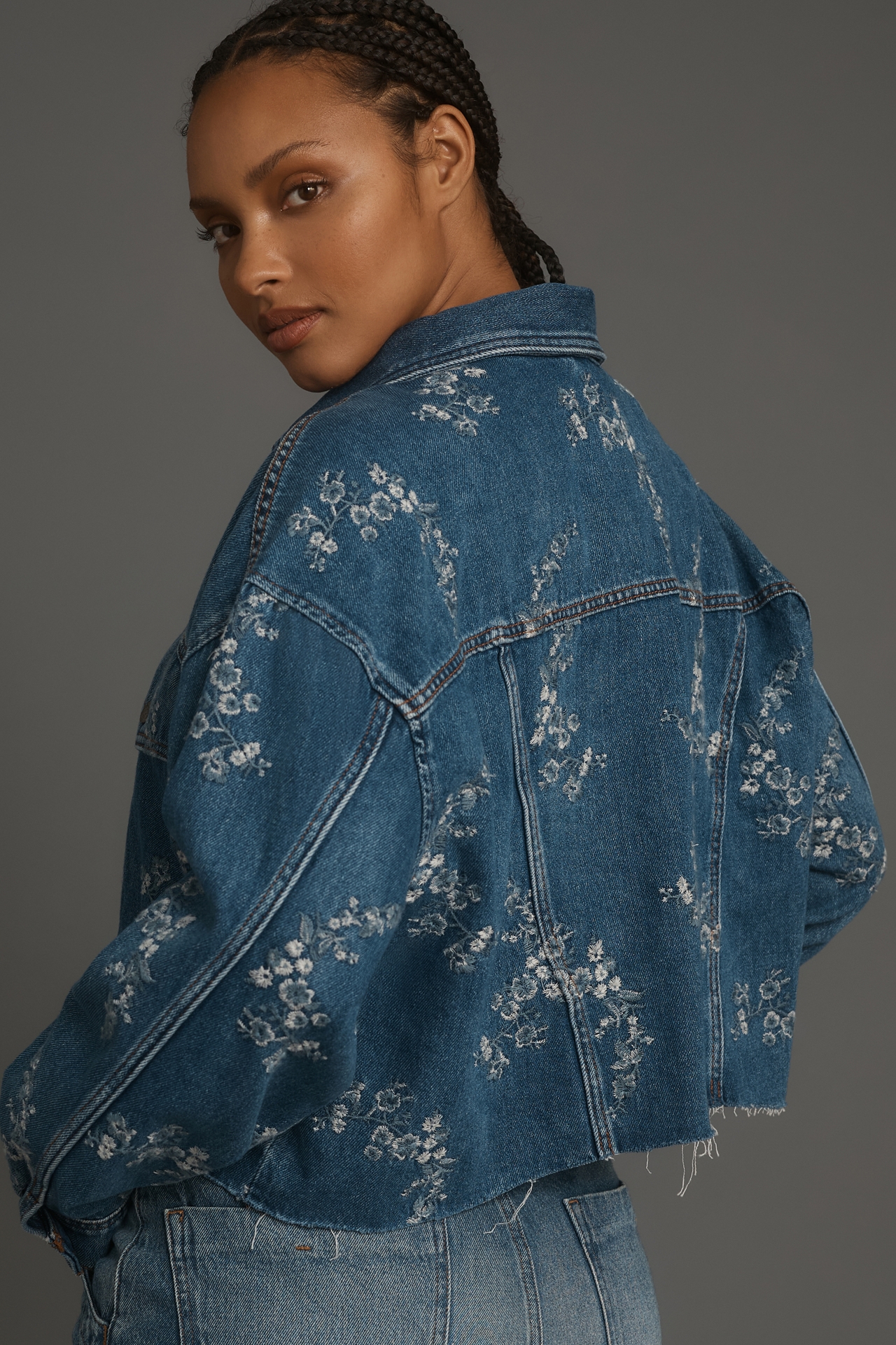 Pilcro Embroidered Utility Denim Jacket