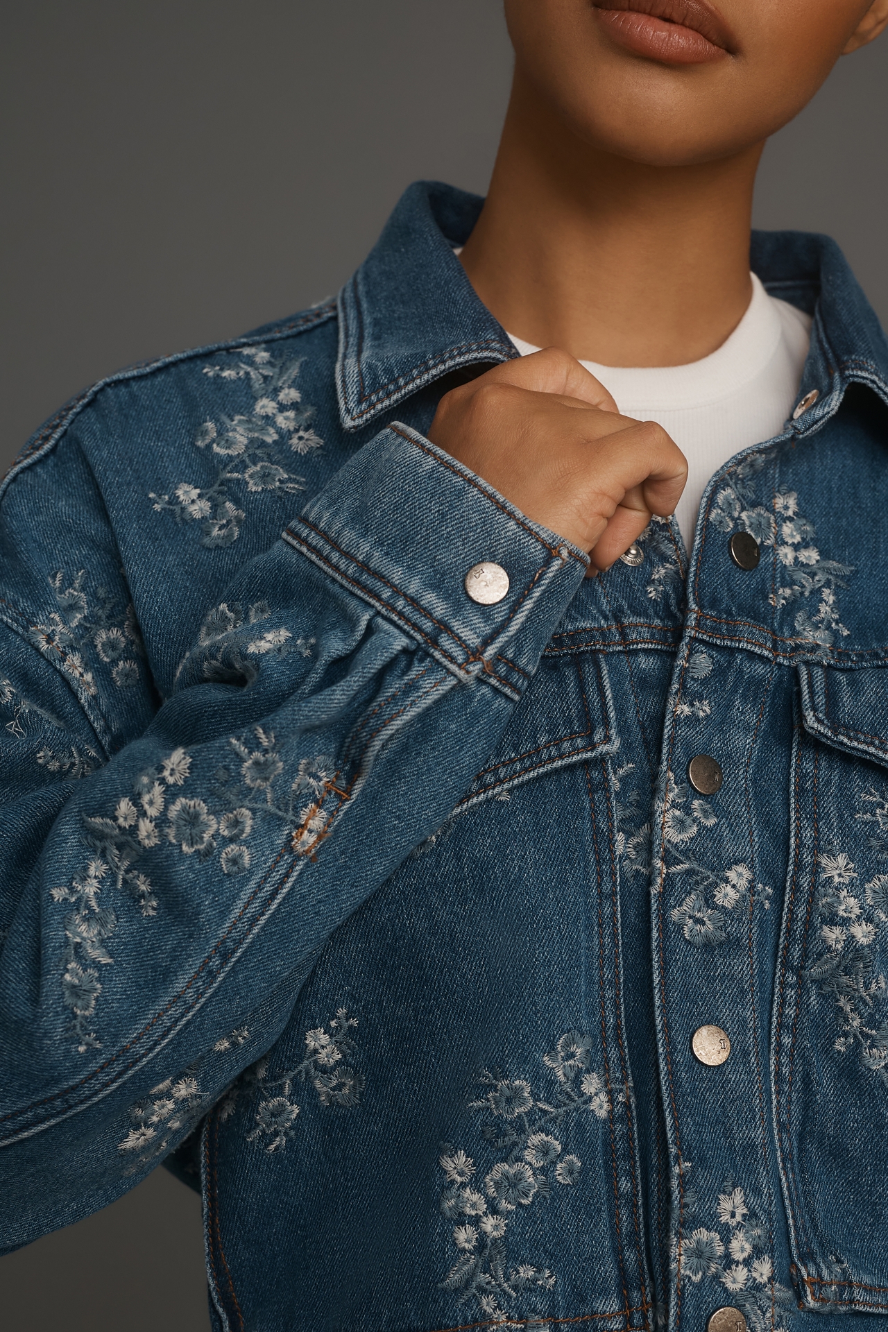 Pilcro Embroidered Utility Denim Jacket