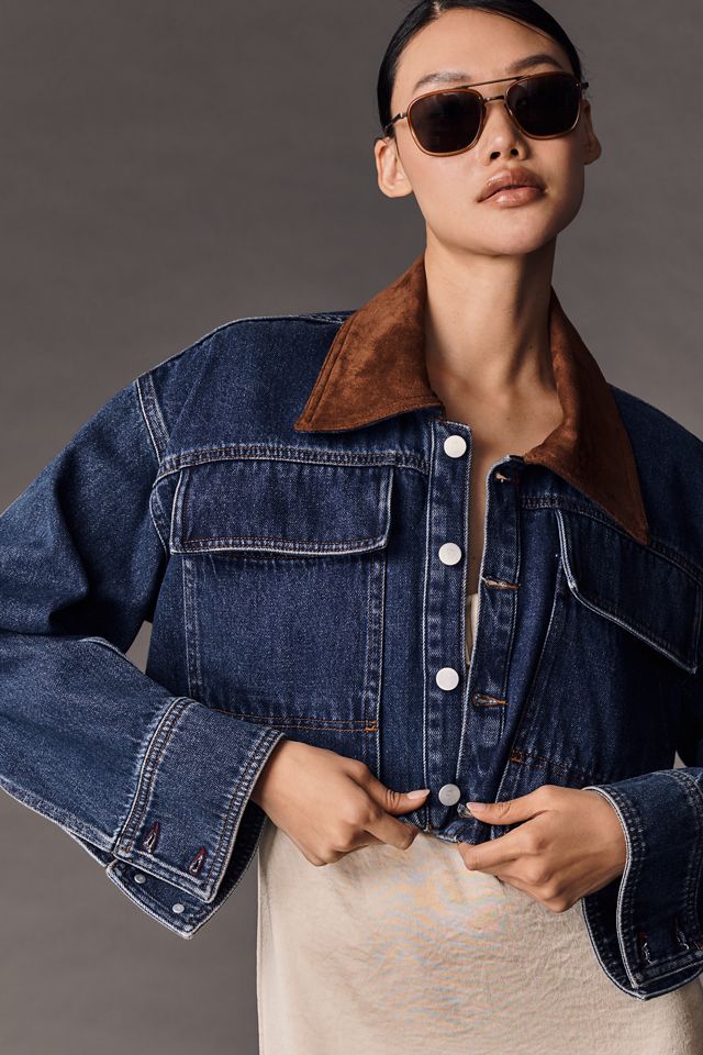Pilcro Crop Denim Barn Jacket | Anthropologie