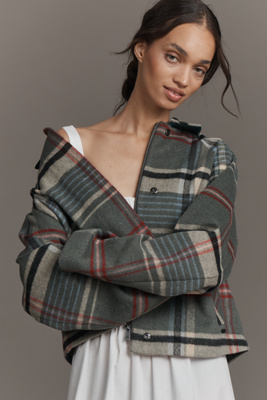 Scotch & Soda Boxy Shacket Jacket In Gray