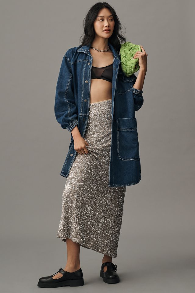 Pilcro Utility Denim Long Chore Jacket #4