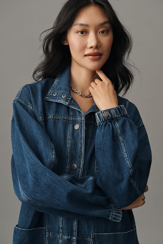 Pilcro Utility Denim Long Chore Jacket #5