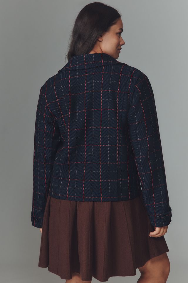 @merricksart x Maeve Plaid Crop Blazer #5