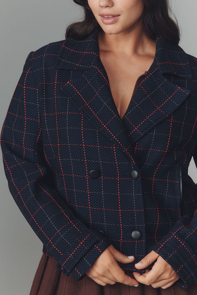 @merricksart x Maeve Plaid Crop Blazer #6