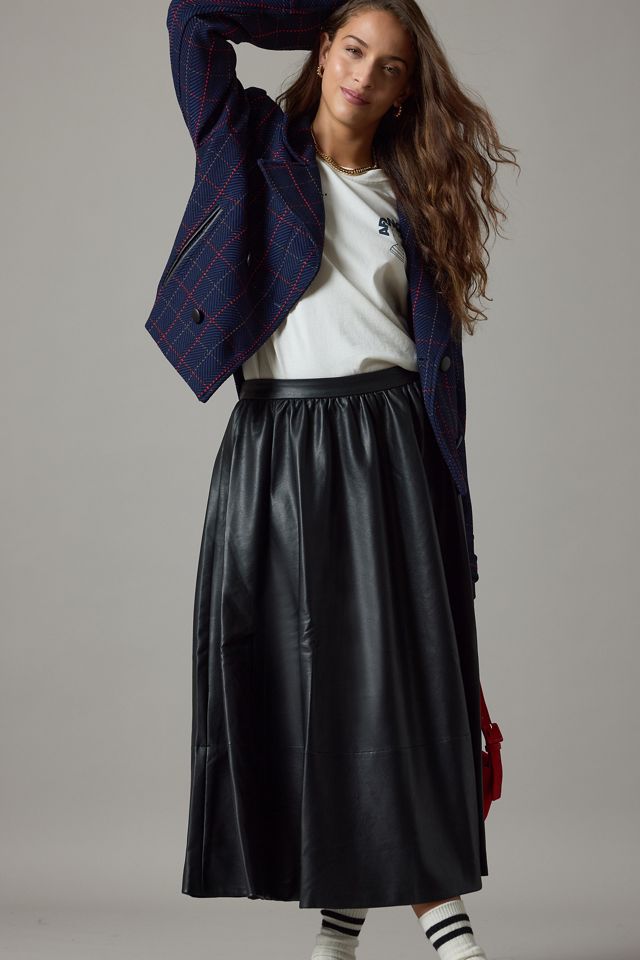 Maeve x Merrick Blazer court à carreaux blanc #6