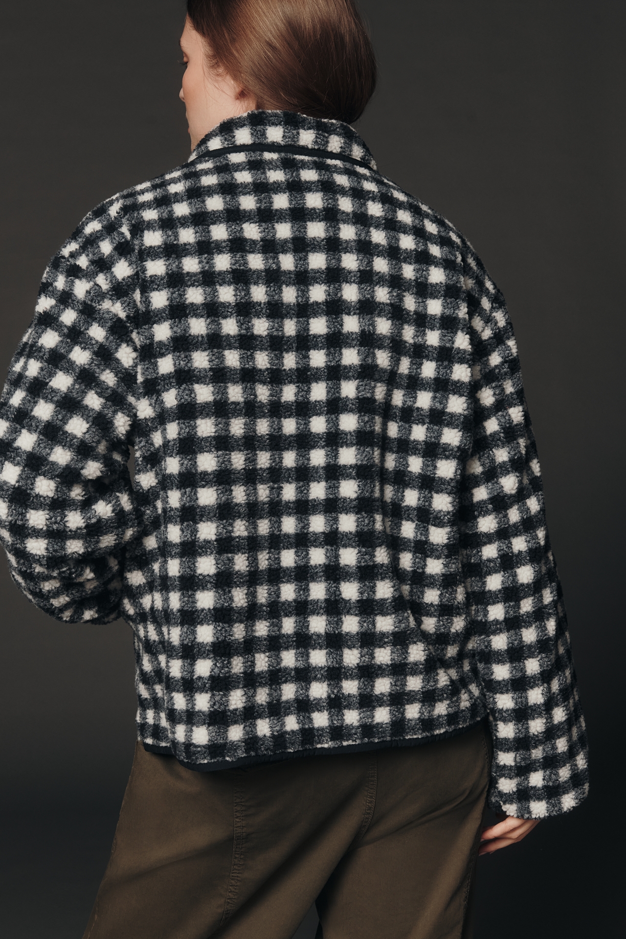 Maeve Gingham Sherpa Fleece Jacket