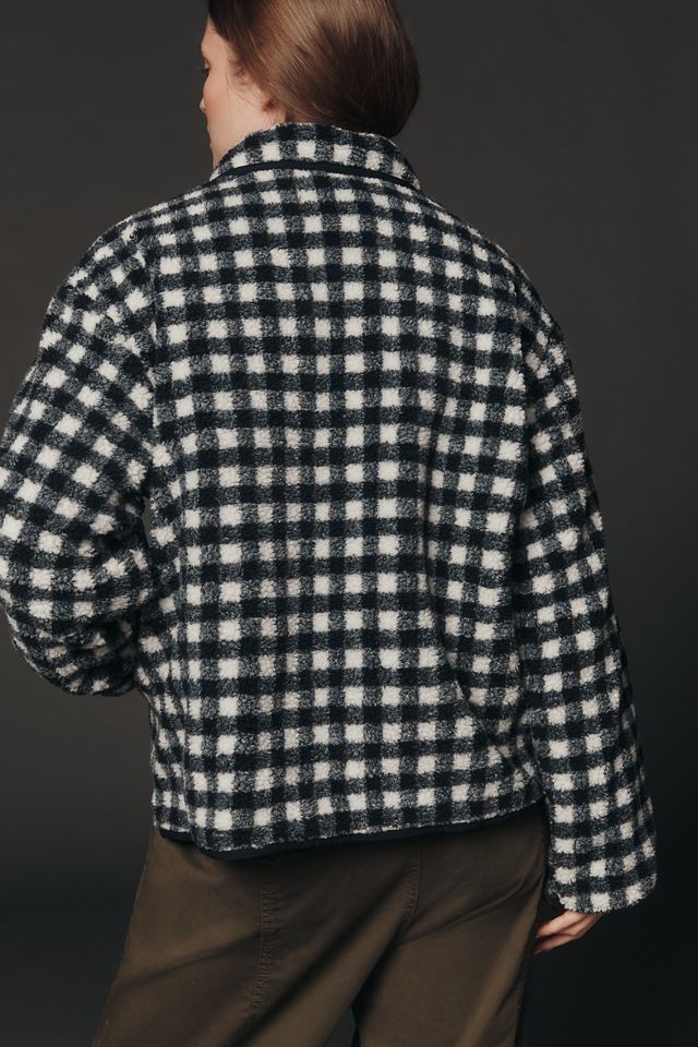 Maeve Gingham Sherpa Fleece Jacket #1
