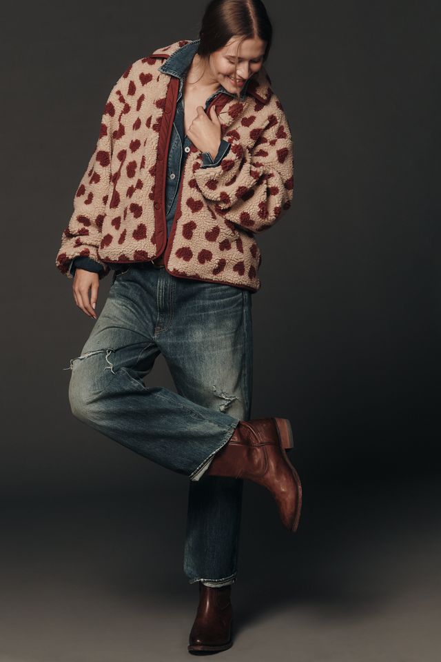 Maeve Heart-Print Sherpa Fleece Jacket #3