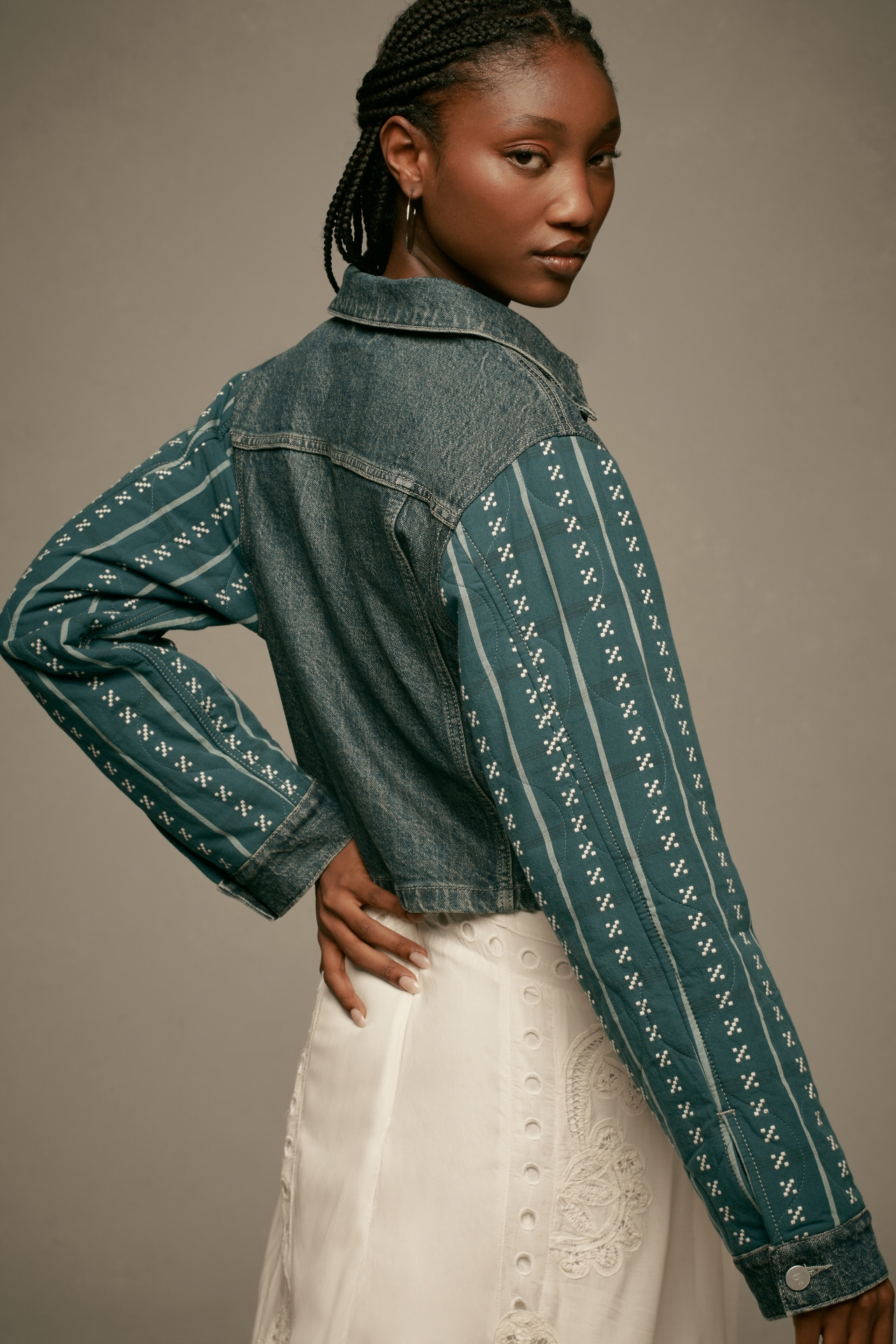 Pilcro Crafted-Sleeve Denim Jacket