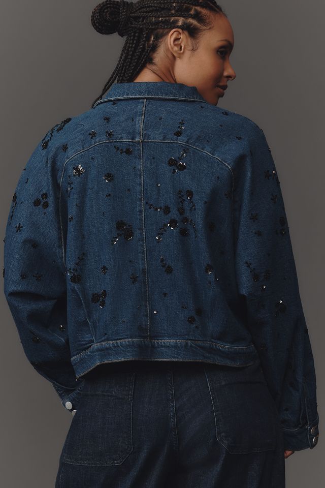 Pilcro Dolman-Sleeve Beaded & Sequin Denim Jacket #5