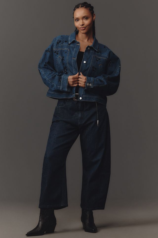 Pilcro Dolman-Sleeve Beaded & Sequin Denim Jacket #7